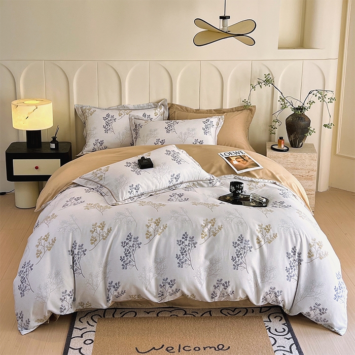 91家纺网 家纺一手货源 找家纺 （总）春皖家纺 2025春夏新款A类莱赛尔纤维印花四件套-风格二