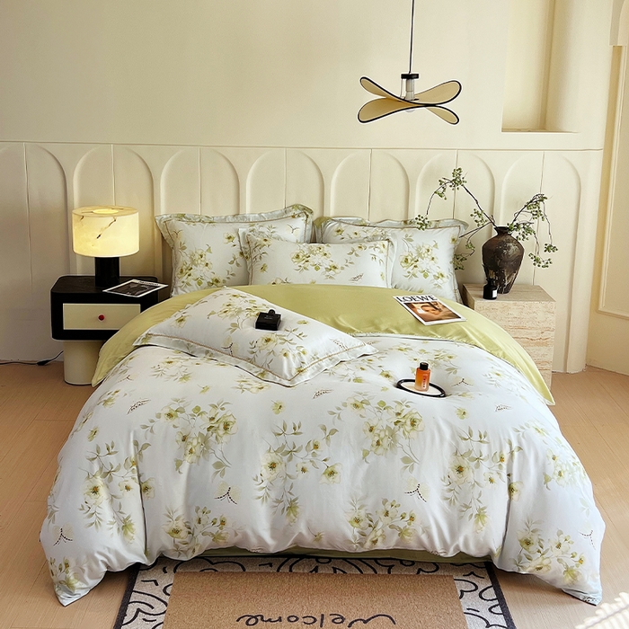 91家纺网 家纺一手货源 找家纺 （总）春皖家纺 2025春夏新款A类莱赛尔纤维印花四件套-风格二