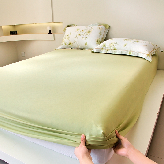 91家纺网 家纺一手货源 找家纺 （总）春皖家纺 2025春夏新款A类莱赛尔纤维印花B版单床笠 床笠单件-风格二