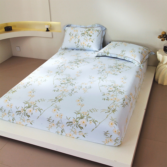 91家纺网 家纺一手货源 找家纺 （总）春皖家纺 2025春夏新款A类莱赛尔纤维印花A版单床笠 床笠单件-风格二