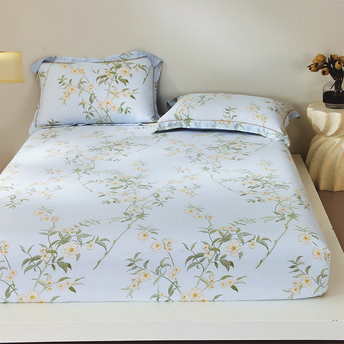 91家纺网 家纺一手货源 找家纺 （总）春皖家纺 2025春夏新款A类莱赛尔纤维印花A版单床笠 床笠单件-风格二