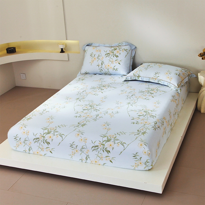 91家纺网 家纺一手货源 找家纺 （总）春皖家纺 2025春夏新款A类莱赛尔纤维印花A版单床笠 床笠单件-风格二