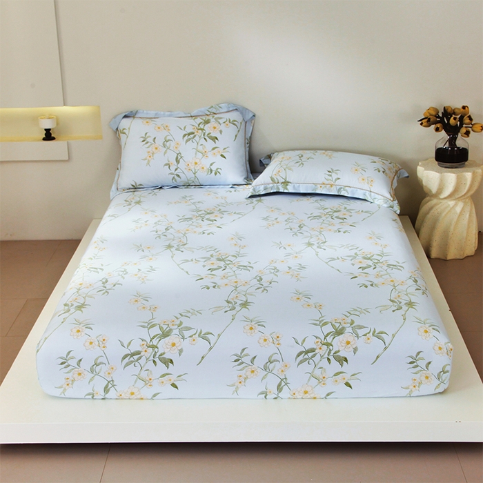 91家纺网 家纺一手货源 找家纺 （总）春皖家纺 2025春夏新款A类莱赛尔纤维印花A版单床笠 床笠单件-风格二