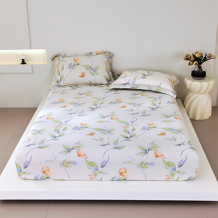 91家纺网 家纺一手货源 找家纺 （总）春皖家纺 2025春夏新款A类莱赛尔纤维印花A版单床笠 床笠单件-风格二