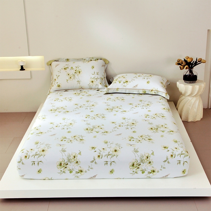 91家纺网 家纺一手货源 找家纺 （总）春皖家纺 2025春夏新款A类莱赛尔纤维印花A版单床笠 床笠单件-风格二