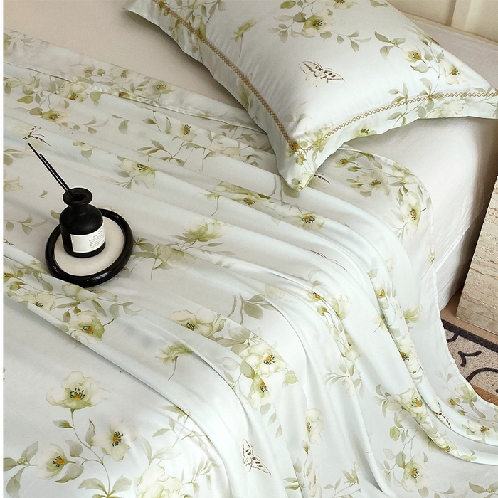 91家纺网 家纺一手货源 找家纺 （总）春皖家纺 2025春夏新款A类莱赛尔纤维印花A版单床单 床单单件-风格二