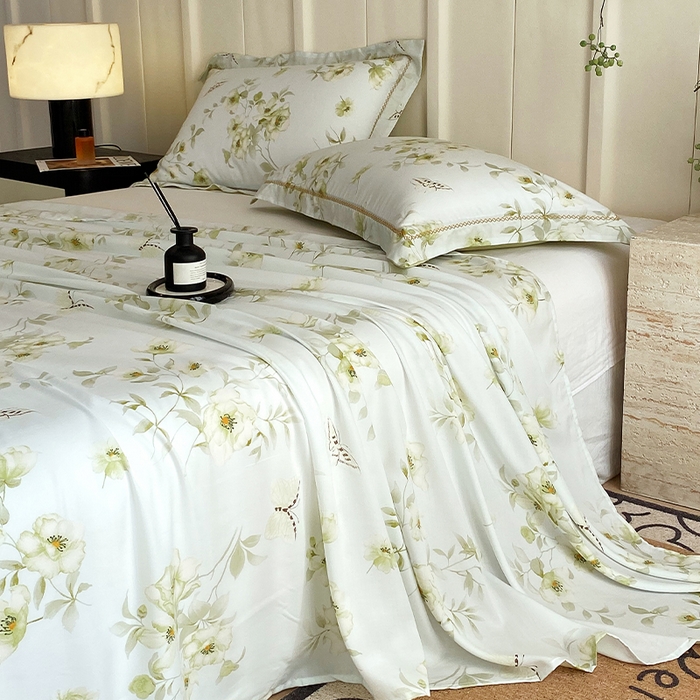 91家纺网 家纺一手货源 找家纺 （总）春皖家纺 2025春夏新款A类莱赛尔纤维印花A版单床单 床单单件-风格二