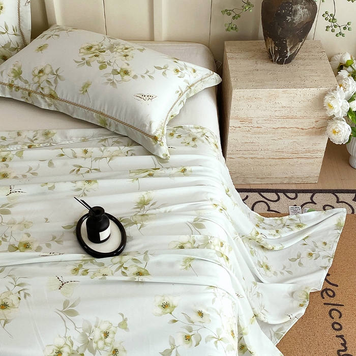 91家纺网 家纺一手货源 找家纺 （总）春皖家纺 2025春夏新款A类莱赛尔纤维印花A版单床单 床单单件-风格二