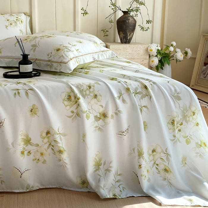 91家纺网 家纺一手货源 找家纺 （总）春皖家纺 2025春夏新款A类莱赛尔纤维印花A版单床单 床单单件-风格二