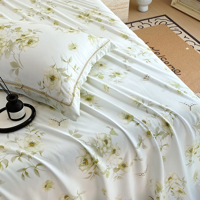 91家纺网 家纺一手货源 找家纺 （总）春皖家纺 2025春夏新款A类莱赛尔纤维印花A版单床单 床单单件-风格二