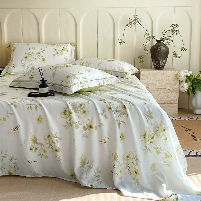 91家纺网 家纺一手货源 找家纺 （总）春皖家纺 2025春夏新款A类莱赛尔纤维印花A版单床单 床单单件-风格二