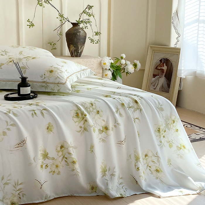 91家纺网 家纺一手货源 找家纺 （总）春皖家纺 2025春夏新款A类莱赛尔纤维印花A版单床单 床单单件-风格二