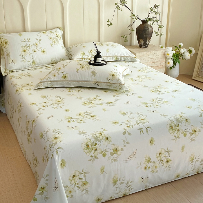 91家纺网 家纺一手货源 找家纺 （总）春皖家纺 2025春夏新款A类莱赛尔纤维印花A版单床单 床单单件-风格二