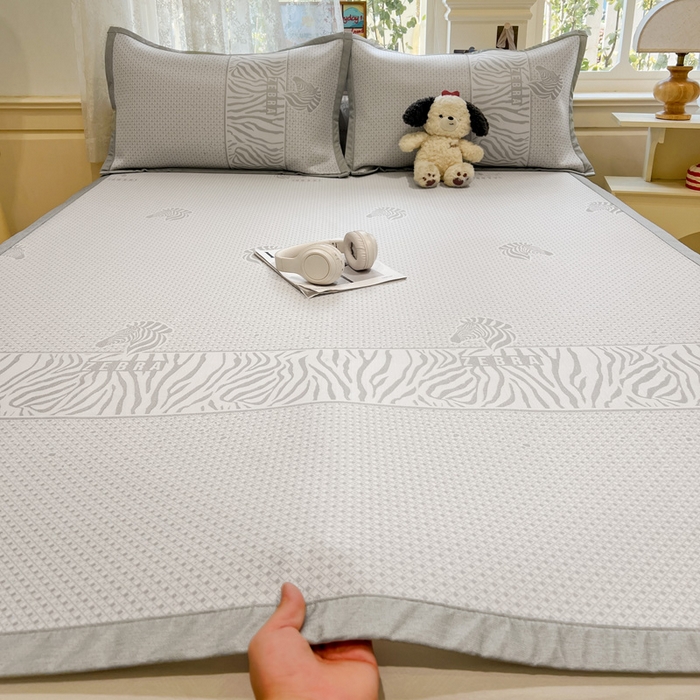 91家纺网 家纺一手货源 找家纺 （总）2025新款A类高分子色织提花软凉席（平铺床席款）