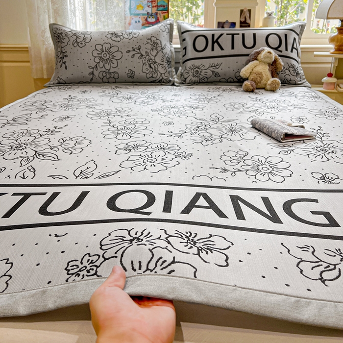 91家纺网 家纺一手货源 找家纺 （总）2025新款A类高分子色织提花软凉席（平铺床席款）