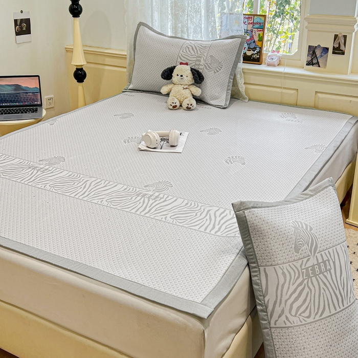 91家纺网 家纺一手货源 找家纺 （总）2025新款A类高分子色织提花软凉席（平铺床席款）