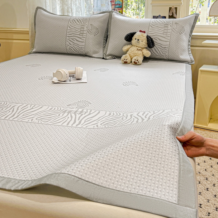 91家纺网 家纺一手货源 找家纺 （总）2025新款A类高分子色织提花软凉席（平铺床席款）