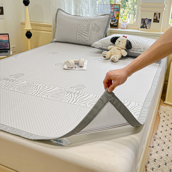 91家纺网 家纺一手货源 找家纺 （总）2025新款A类高分子色织提花软凉席（平铺床席款）