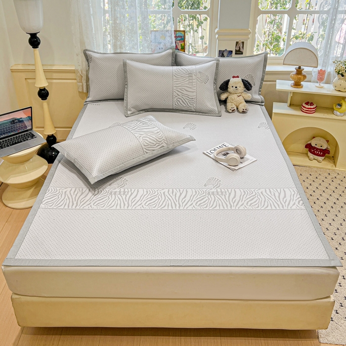 91家纺网 家纺一手货源 找家纺 （总）2025新款A类高分子色织提花软凉席（平铺床席款）