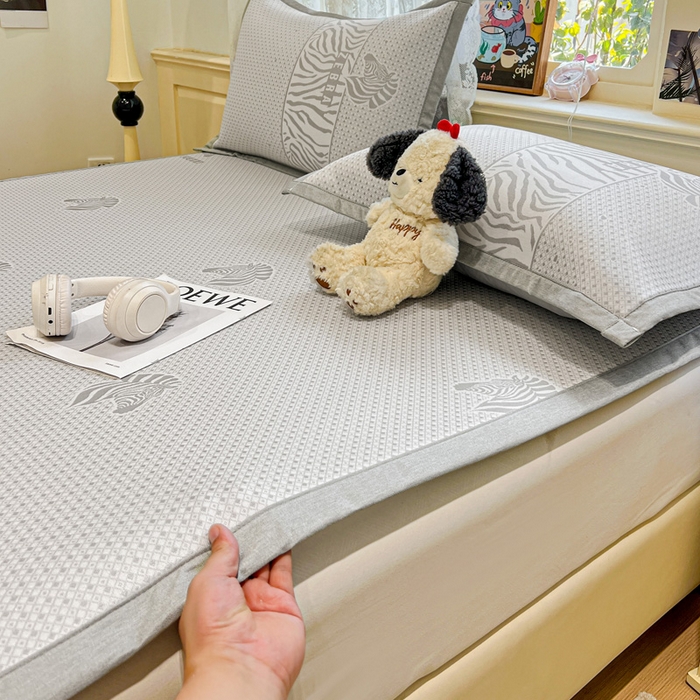 91家纺网 家纺一手货源 找家纺 （总）2025新款A类高分子色织提花软凉席（平铺床席款）