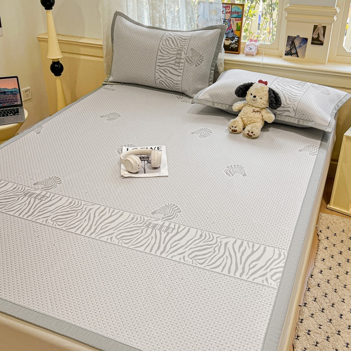 91家纺网 家纺一手货源 找家纺 （总）2025新款A类高分子色织提花软凉席（平铺床席款）