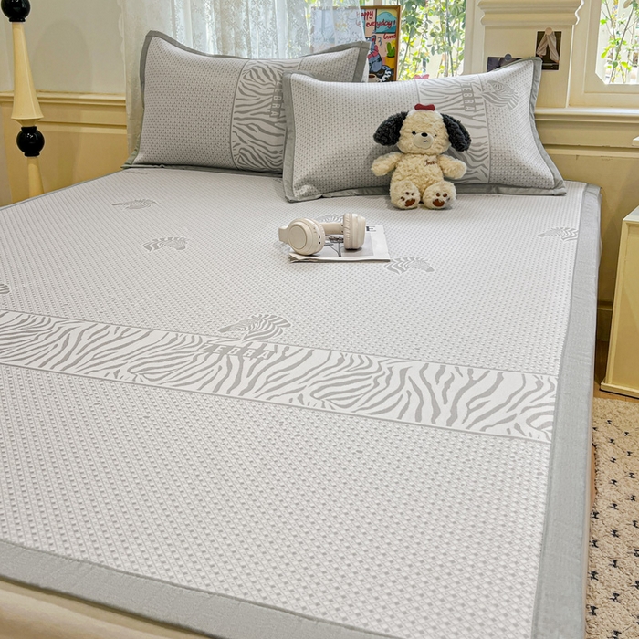 91家纺网 家纺一手货源 找家纺 （总）2025新款A类高分子色织提花软凉席（平铺床席款）