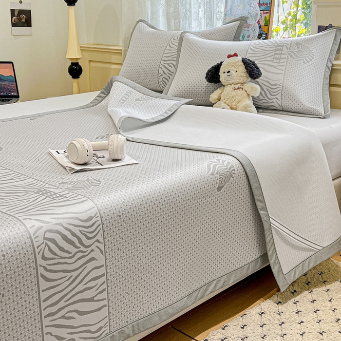 91家纺网 家纺一手货源 找家纺 （总）2025新款A类高分子色织提花软凉席（平铺床席款）