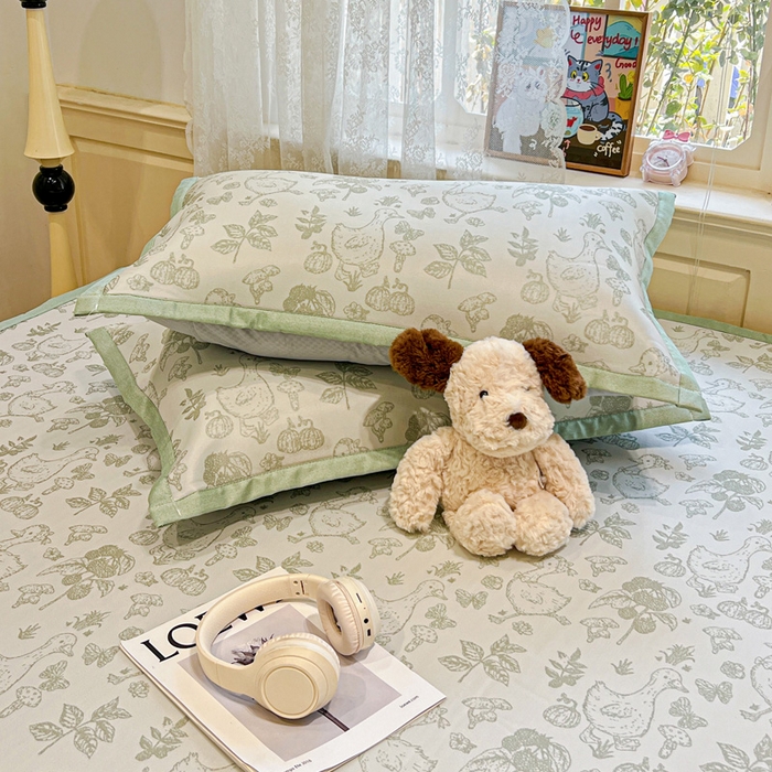 91家纺网 家纺一手货源 找家纺 2025新款A类高分子色织提花软凉席（平铺床席款） 鹅夫人-绿