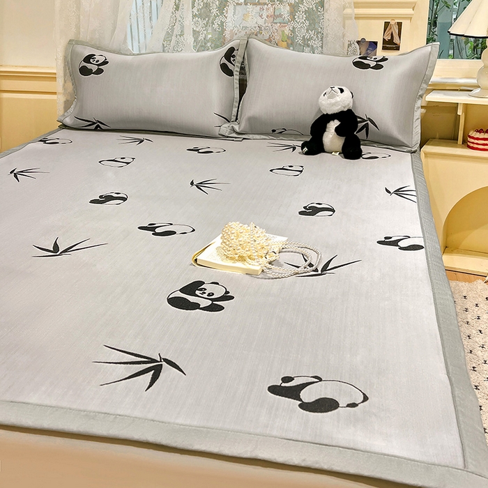 91家纺网 家纺一手货源 找家纺 2025新款A类高分子色织提花软凉席（平铺床席款） 童趣