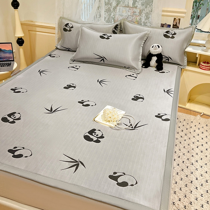 91家纺网 家纺一手货源 找家纺 2025新款A类高分子色织提花软凉席（平铺床席款） 童趣