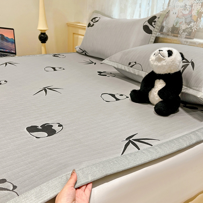 91家纺网 家纺一手货源 找家纺 2025新款A类高分子色织提花软凉席（平铺床席款） 童趣