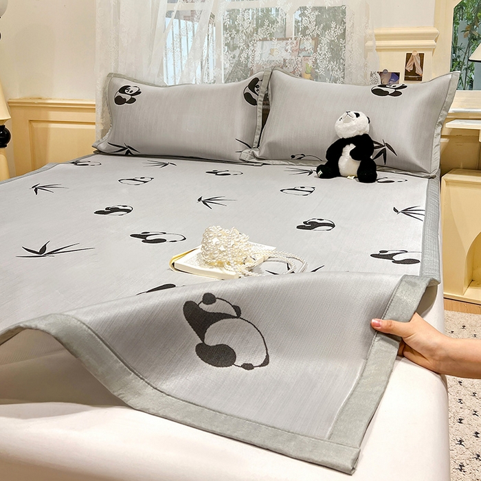 91家纺网 家纺一手货源 找家纺 2025新款A类高分子色织提花软凉席（平铺床席款） 童趣