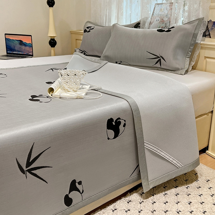 91家纺网 家纺一手货源 找家纺 2025新款A类高分子色织提花软凉席（平铺床席款） 童趣