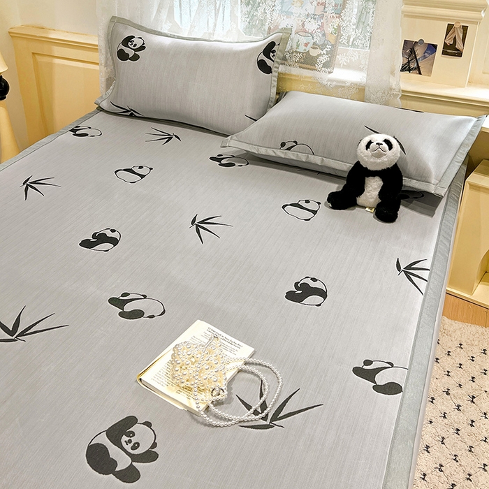 91家纺网 家纺一手货源 找家纺 2025新款A类高分子色织提花软凉席（平铺床席款） 童趣