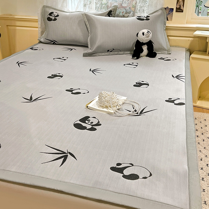 91家纺网 家纺一手货源 找家纺 2025新款A类高分子色织提花软凉席（平铺床席款） 童趣