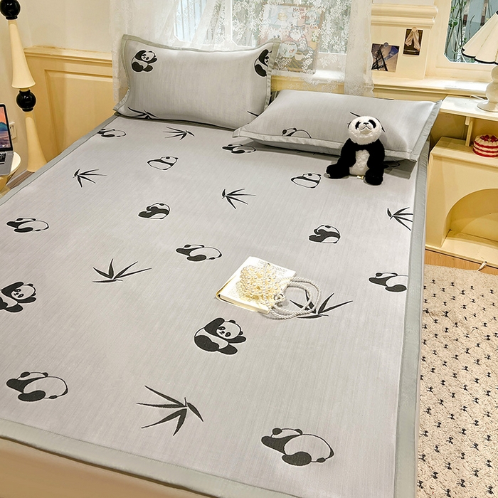 91家纺网 家纺一手货源 找家纺 2025新款A类高分子色织提花软凉席（平铺床席款） 童趣