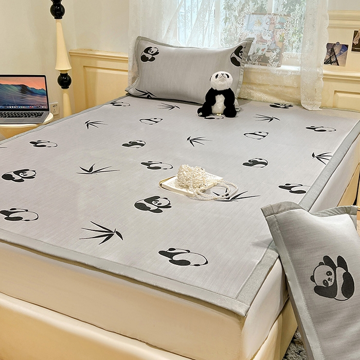 91家纺网 家纺一手货源 找家纺 2025新款A类高分子色织提花软凉席（平铺床席款） 童趣