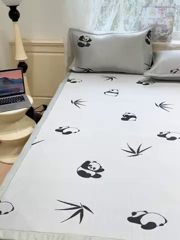 91家纺网 家纺一手货源 找家纺 2025新款A类高分子色织提花软凉席（平铺床席款） 童趣