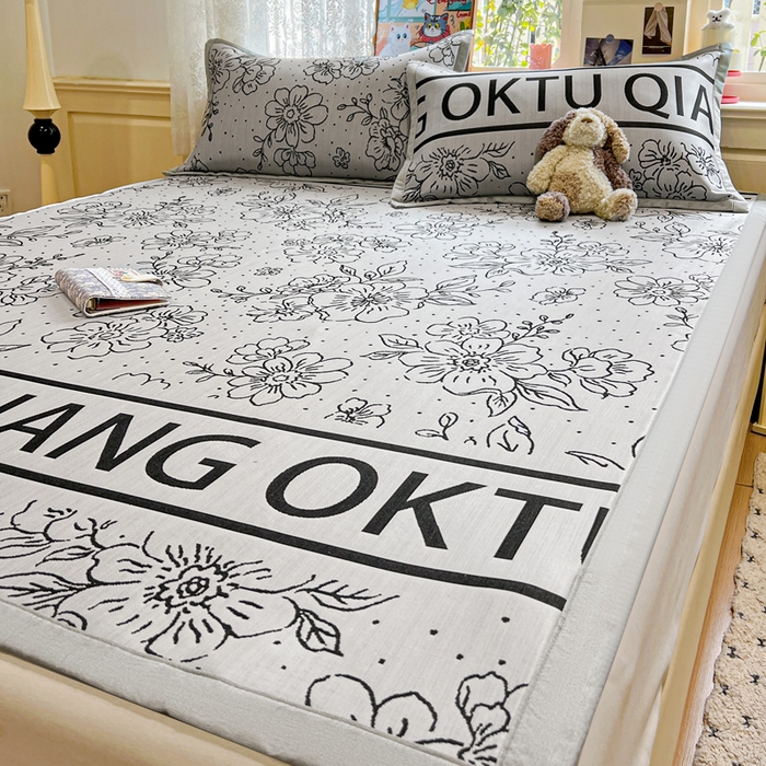 91家纺网 家纺一手货源 找家纺 2025新款A类高分子色织提花软凉席（平铺床席款） 薇薇安