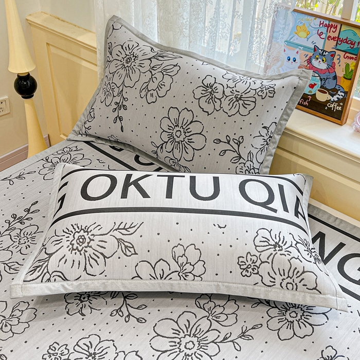 91家纺网 家纺一手货源 找家纺 2025新款A类高分子色织提花软凉席（平铺床席款） 薇薇安