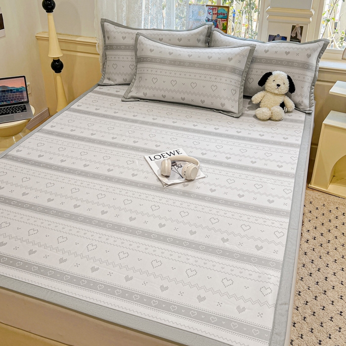 91家纺网 家纺一手货源 找家纺 2025新款A类高分子色织提花软凉席（平铺床席款） 西西里