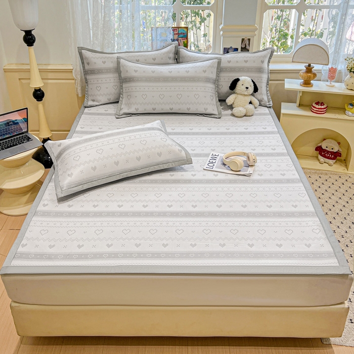 91家纺网 家纺一手货源 找家纺 2025新款A类高分子色织提花软凉席（平铺床席款） 西西里