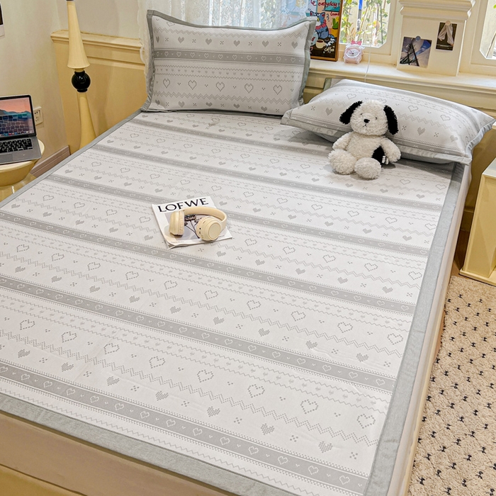 91家纺网 家纺一手货源 找家纺 2025新款A类高分子色织提花软凉席（平铺床席款） 西西里