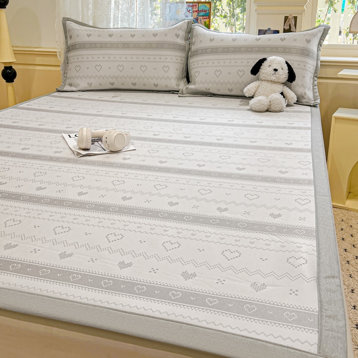 91家纺网 家纺一手货源 找家纺 2025新款A类高分子色织提花软凉席（平铺床席款） 西西里