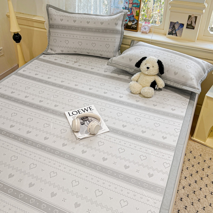 91家纺网 家纺一手货源 找家纺 2025新款A类高分子色织提花软凉席（平铺床席款） 西西里