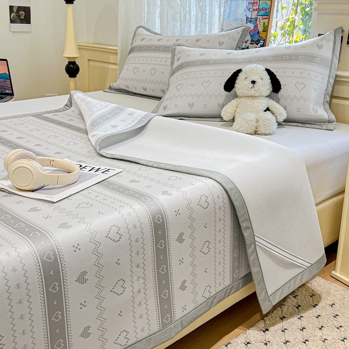 91家纺网 家纺一手货源 找家纺 2025新款A类高分子色织提花软凉席（平铺床席款） 西西里