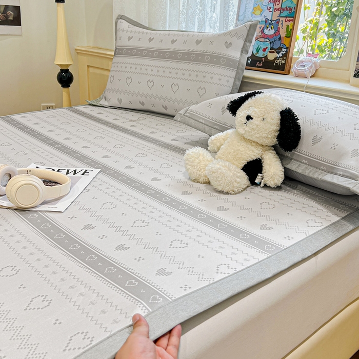 91家纺网 家纺一手货源 找家纺 2025新款A类高分子色织提花软凉席（平铺床席款） 西西里