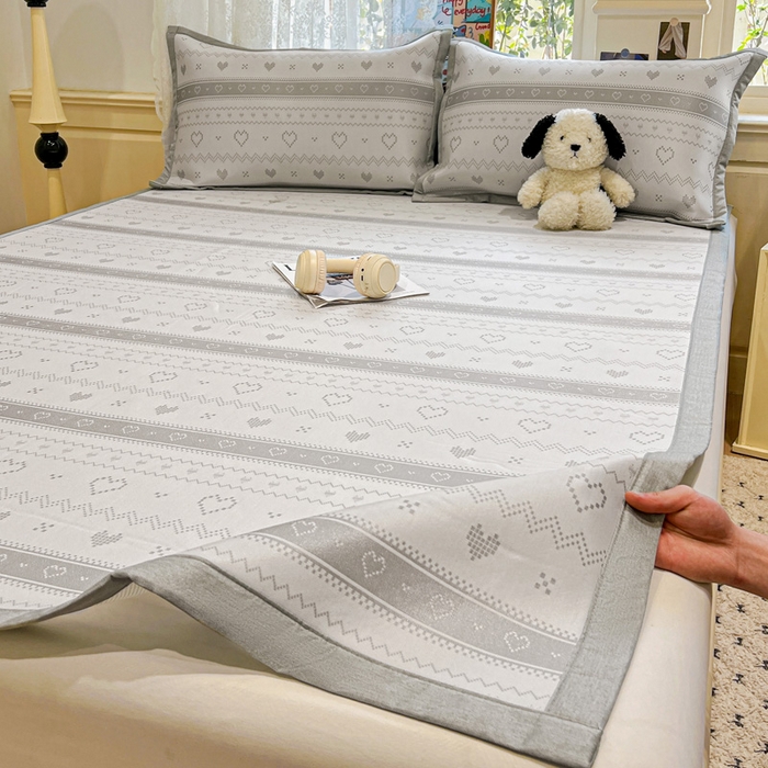 91家纺网 家纺一手货源 找家纺 2025新款A类高分子色织提花软凉席（平铺床席款） 西西里