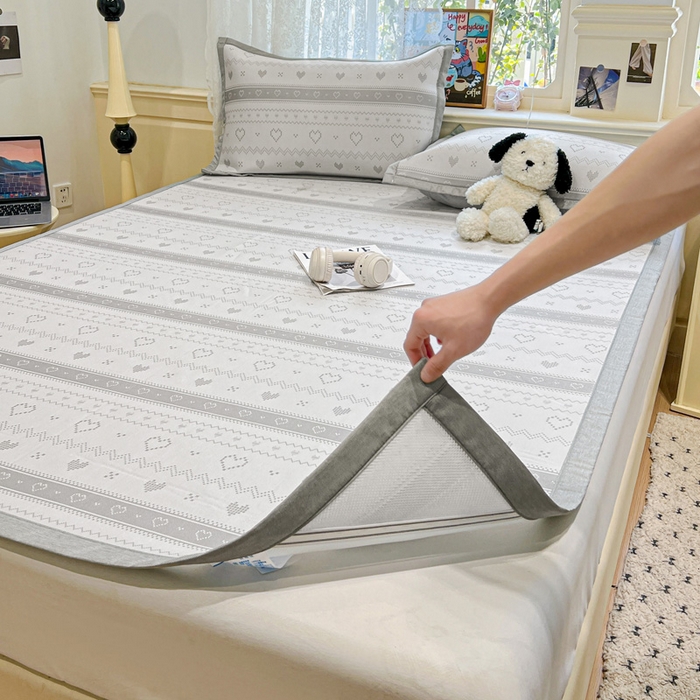 91家纺网 家纺一手货源 找家纺 2025新款A类高分子色织提花软凉席（平铺床席款） 西西里