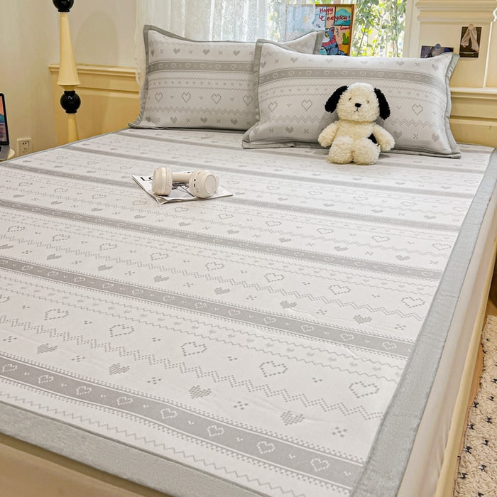 91家纺网 家纺一手货源 找家纺 2025新款A类高分子色织提花软凉席（平铺床席款） 西西里